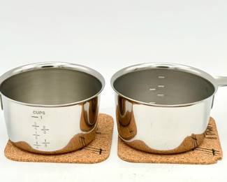 (2) New Jet O Matic stainless steel saucepans