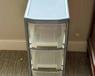 3-Drawer Plastic Rolling Organizer