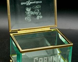 Walt Disney Glass Jewelry Or Trinket Box
