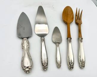 (5) Sterling Silver Handled Serving Items