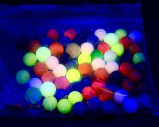 Vintage Glass Marbles with Ultraviolet Glow