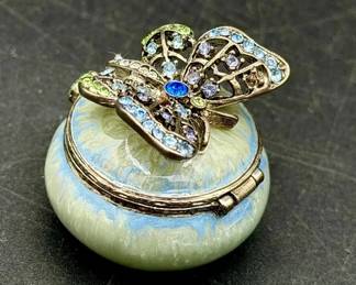 Jay Strongwater Enamel Butterfly Trinket Dish