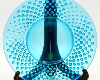 Fenton Hobnail Blue Plate