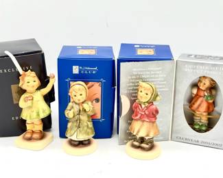 Goebel Hummel figurine #793 "Forever Yours" & More Goebel Hummel figurine titled "Keeping Time" (Hum 2183) M.I. Hummel "Puppet Princess" figurine with the original box Hummel figurine titled "Clear As A Bell," model number 2181 Goebel M.I. Hummel Club "Keeping Time" figurine, model #2183 Goebel Hummel figurine #793 entitled "Forever Yours"