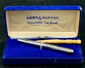 Reed & Barton silver-plated retractable lip brush