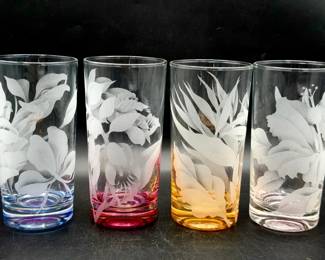 (8) Times Art Studio Hawaiian Drinking Glasses