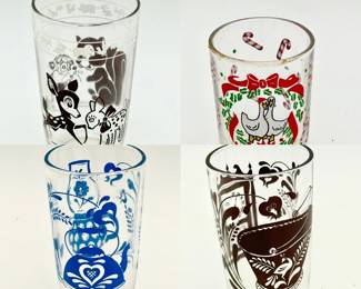 (4) Adorable Vintage Drinking Glasses