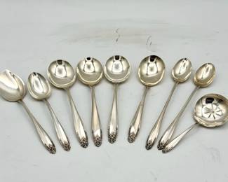 (9) Sterling Silver Stamped Spoons