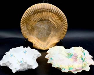 Fenton Ruffles Bowl & (2) Beautiful Dishes