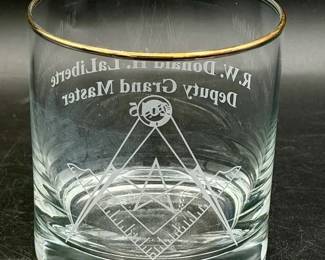 personalized Masonic 13.5oz double old fashioned whiskey glass