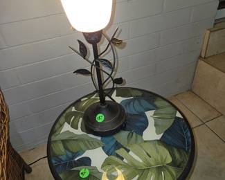 Glass top Accent Table. Lamp with USB Plug on the front Base 2 Tables & 2 Lamps are available