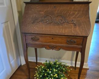 Antique Victorian Drop Desk with Mirror