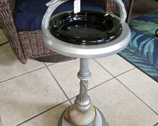 VTG Greyhound Floor Ashtray Stand with Marble