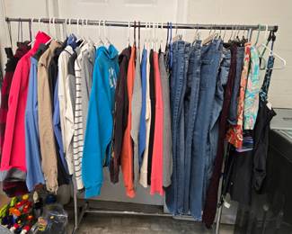 Clothing. Sweatshirts, Jeans, New Bathing Suits, Jackets. We also have some Men's Jeans