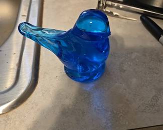 Hand blown Blue Bird