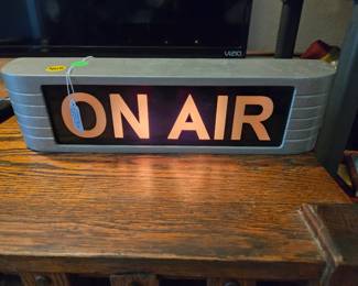 VTG Cast Aluminum RCA "On Air" Studio Warning Sign Circa 1930's