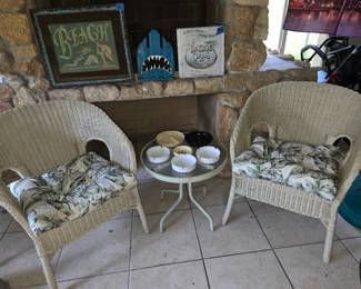 Faux Wicker 2 piece. Table does not match