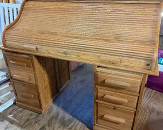 Oak Roll Top Desk