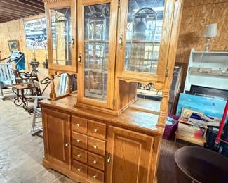 Oak Modern China Hutch