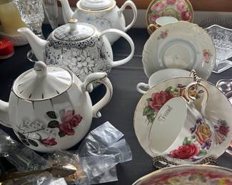 tea pots, tea cups, and more