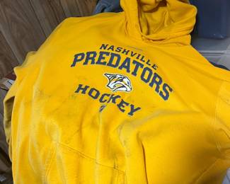 yellow Fanatics Nashville Predators fleece pullover hoodie