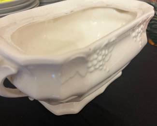 vintage white ceramic gravy boat