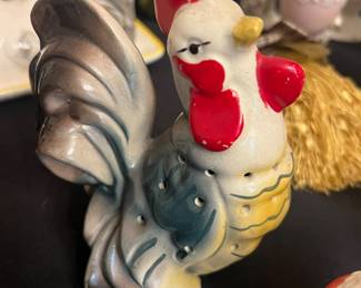 vintage ceramic rooster figurines