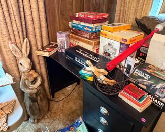 Decorations, desk, and board games