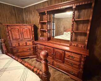 Armoire to the previous bedroom set and dresser with mirror