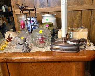 candles and candle holders