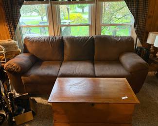 Beautiful blanket box, and couch