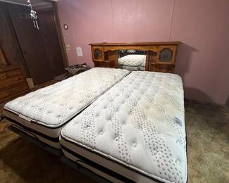 Twin mattresses that go with bedroom set, and headboard