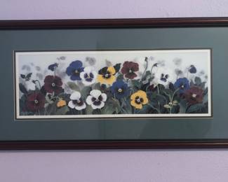 *sold Framed Pansies Row