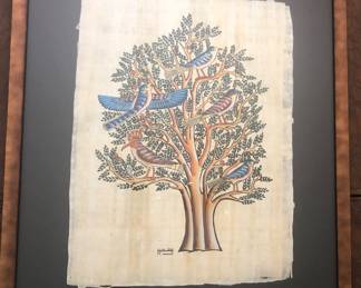 Sold  *Framed Tree of Life Egyptian Papyrus Painting