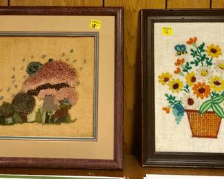  * sold Crewel and Embroidery Art