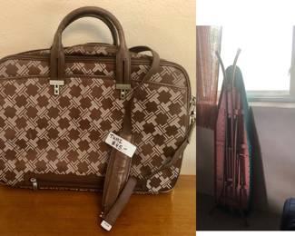Sold * Vintage TUMI Brown Briefcase / Laptop Case. Classic T pattern.