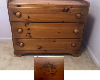 Virginia House Lincoln Industries 3 Drawer Dresser is 42 inches wide 17 1/2 inches deep 35 inches tall was $150