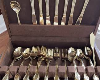 Gold tone flatware