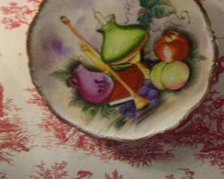 HandPainted Porcelain Trinket Dish with Still Life Motif