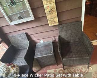 Piece Wicker Patio Set with Table