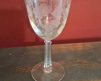 Vintage Etched Floral Crystal Glassware Set  Princess House Heritage Pattern second image