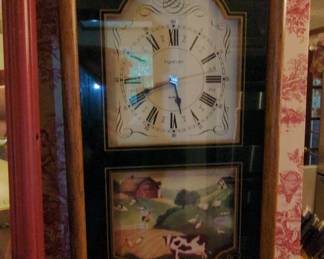 Ingraham Farm Scene Wall Clock