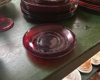 Anchor Hocking Royal Ruby Red Glass Dessert Plates