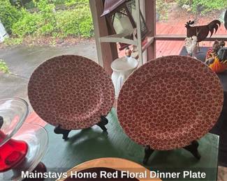 Mainstays Home Red Floral Dinner Plate second image