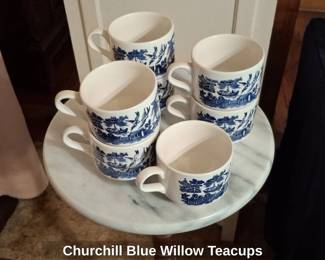 Churchill Blue Willow Teacups