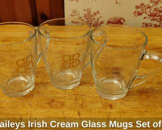 Baileys Irish Cream Glass Mugs Set of