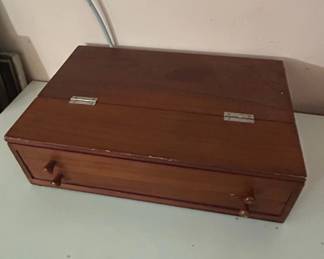 Wooden Art Supply Box with Assorted Media