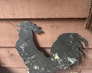 Vintage Metal Rooster Silhouette Garden Stake