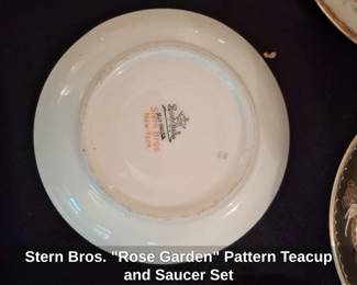 Stern Bros. Rose Garden Pattern Teacup and Saucer Set second image