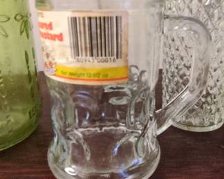 Glass Mug with Red Mustard Label
